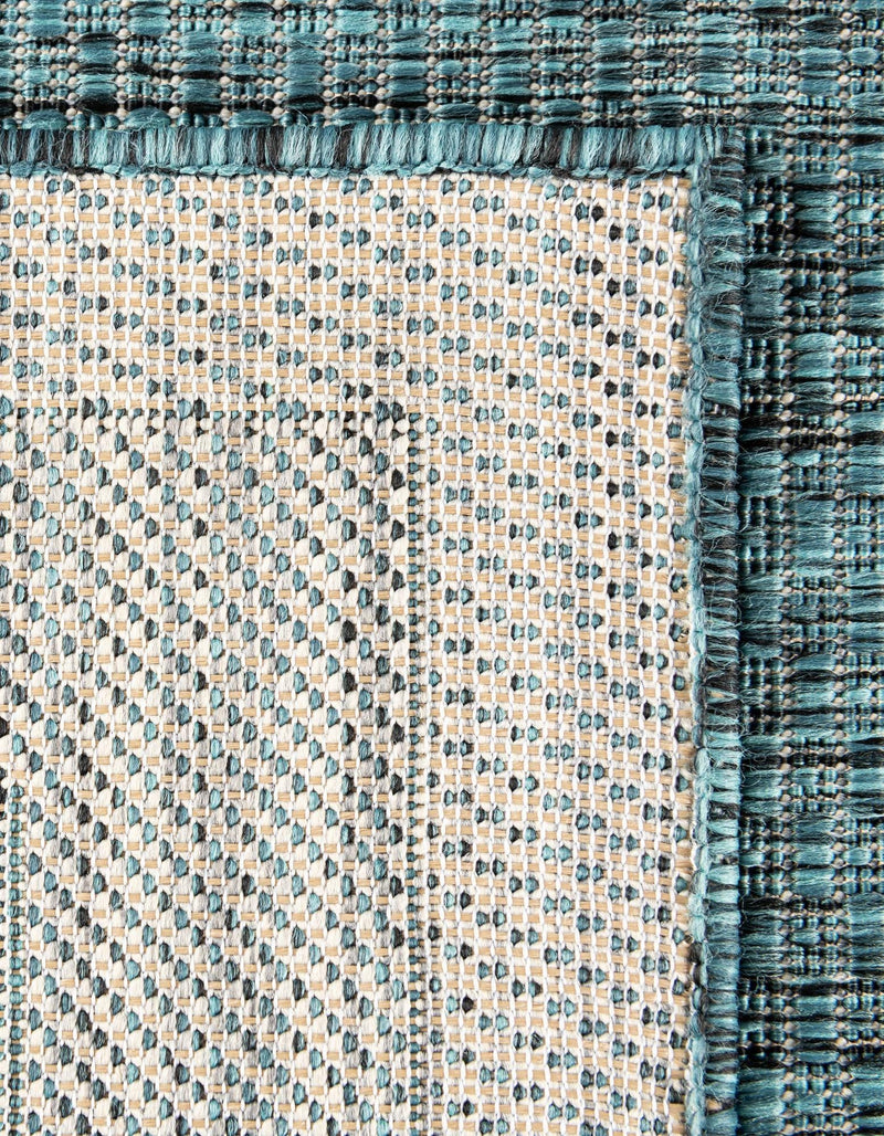 Terrace Fringe Collection Area Rug - Veranda (Teal) Rectangle Teal  lifestyle 16