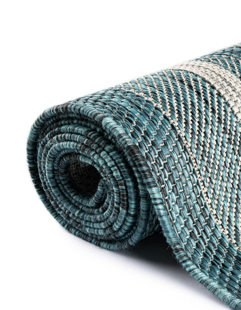 Patio Perimeter Collection Area Rug - Veranda (Teal) Rectangle Teal  lifestyle 12