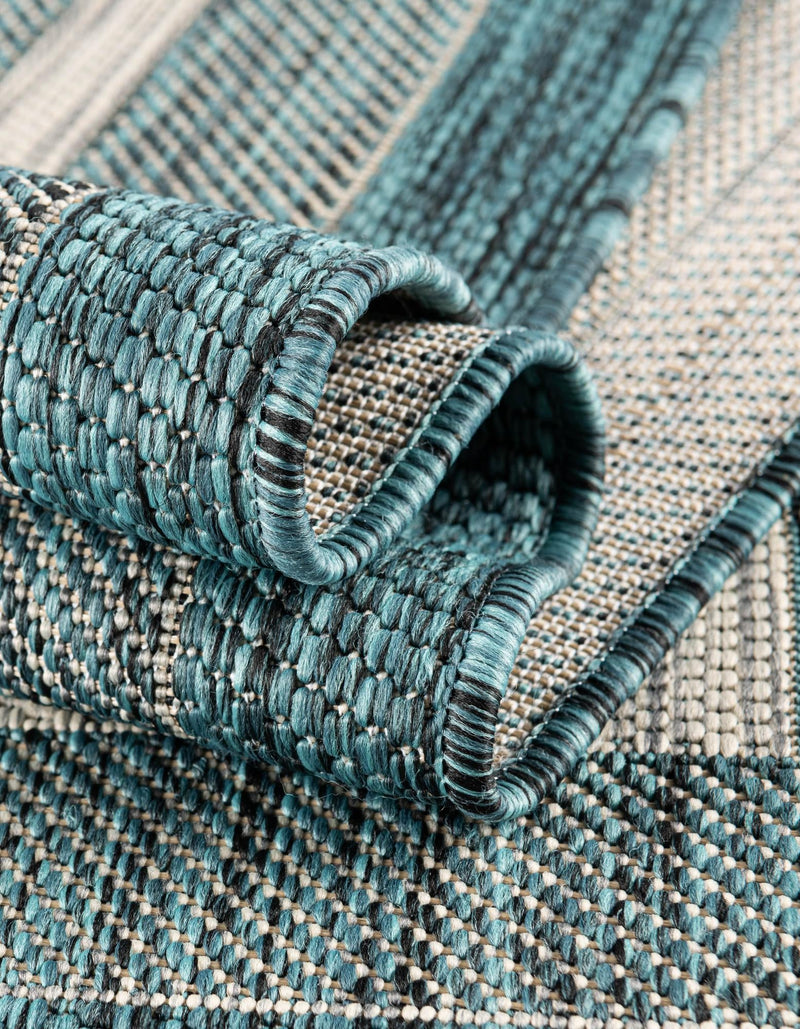 Patio Perimeter Collection Area Rug - Veranda (Teal) Rectangle Teal  lifestyle 13