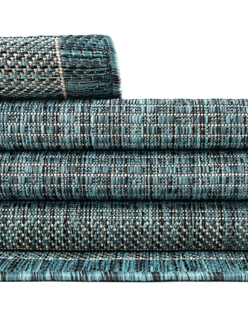 Patio Perimeter Collection Area Rug - Veranda (Teal) Rectangle Teal  lifestyle 14