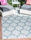 Garden Lattice Oasis Collection Area Rug - Arbor (Gray) Rectangle Gray  lifestyle 0