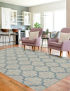 Garden Lattice Oasis Collection Area Rug - Arbor (Gray) Rectangle Gray  lifestyle 2