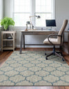 Garden Lattice Oasis Collection Area Rug - Arbor (Gray) Rectangle Gray  lifestyle 4