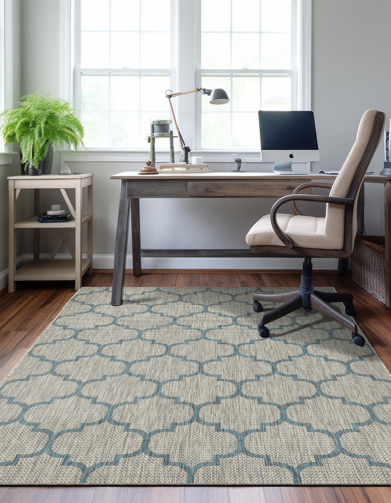 Garden Lattice Oasis Collection Area Rug - Arbor (Gray) Rectangle Gray  lifestyle 4