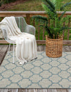 Garden Lattice Oasis Collection Area Rug - Arbor (Gray) Rectangle Gray  lifestyle 5