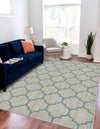 Garden Lattice Oasis Collection Area Rug - Arbor (Gray) Rectangle Gray  lifestyle 6