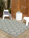 Garden Lattice Oasis Collection Area Rug - Arbor (Gray) Rectangle Gray  lifestyle 9