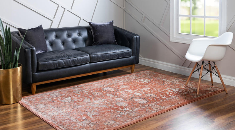 Copenhagen Dahlia Collection Area Rug -  Nørrebro Rectangle Brick Red  lifestyle 9