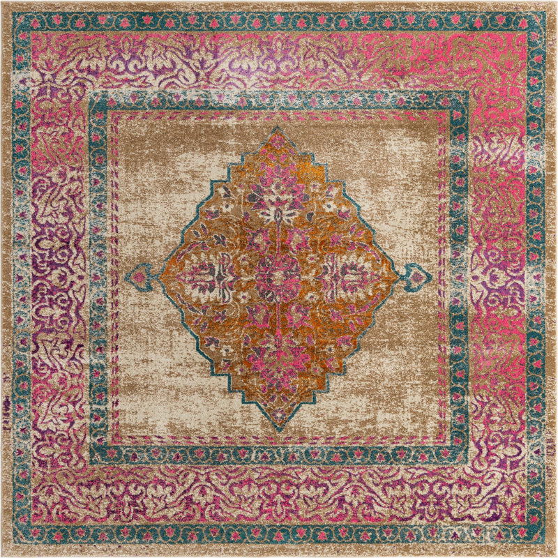 Serenade Oasis Collection Area Rug - Mirage Square Beige  lifestyle 14