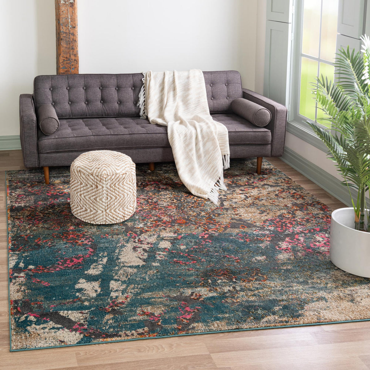 Serenade Oasis Collection Area Rug -  Bliss Square Blue  lifestyle 13