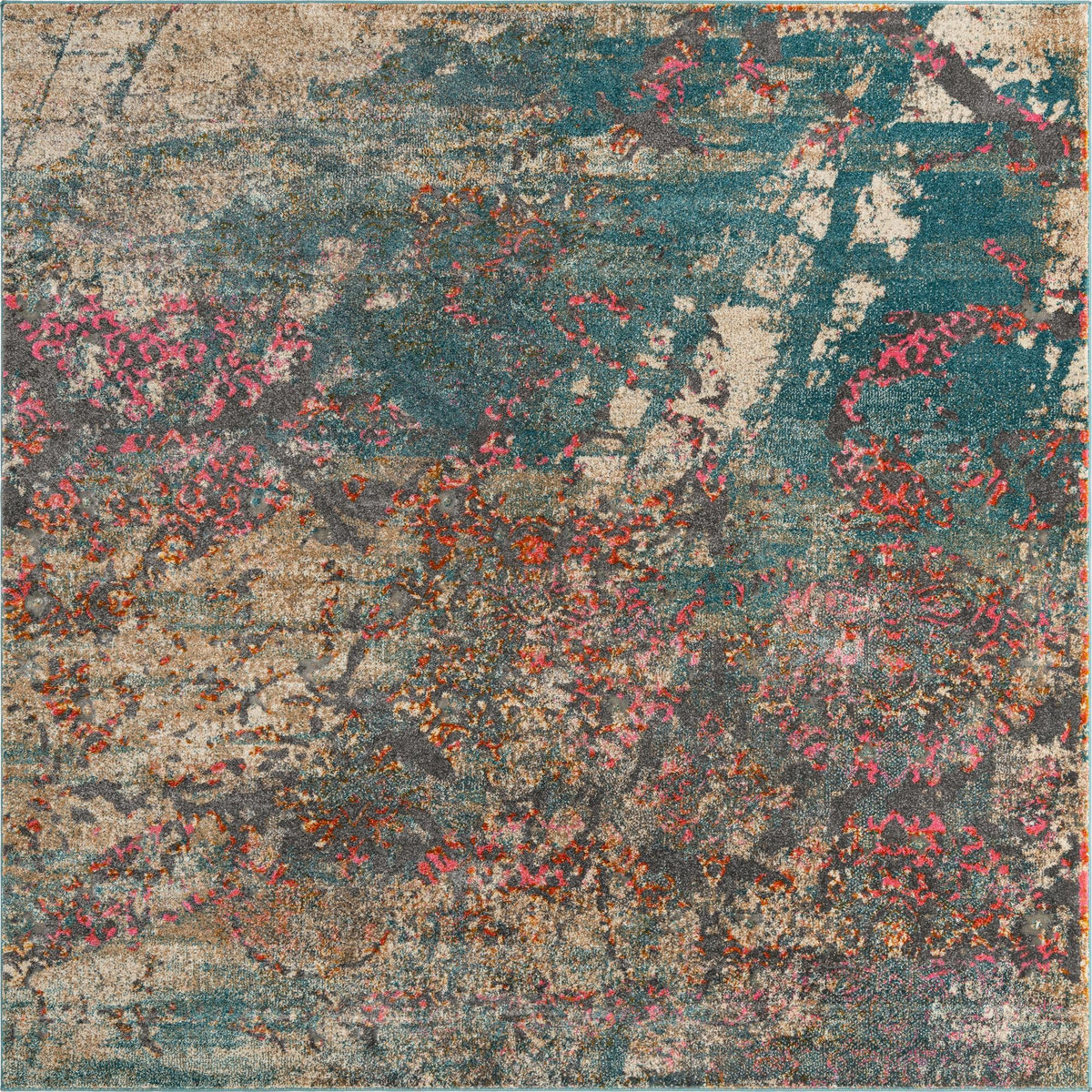Serenade Oasis Collection Area Rug -  Bliss Square Blue  lifestyle 11