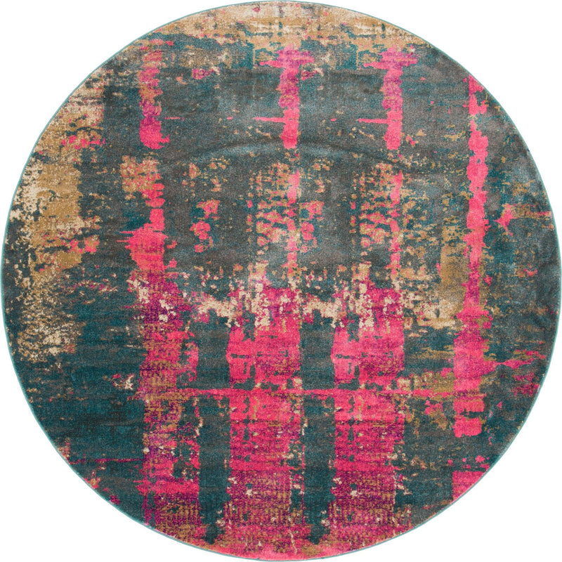 Serenade Oasis Collection Area Rug -  Paradise Round Multi  lifestyle 13