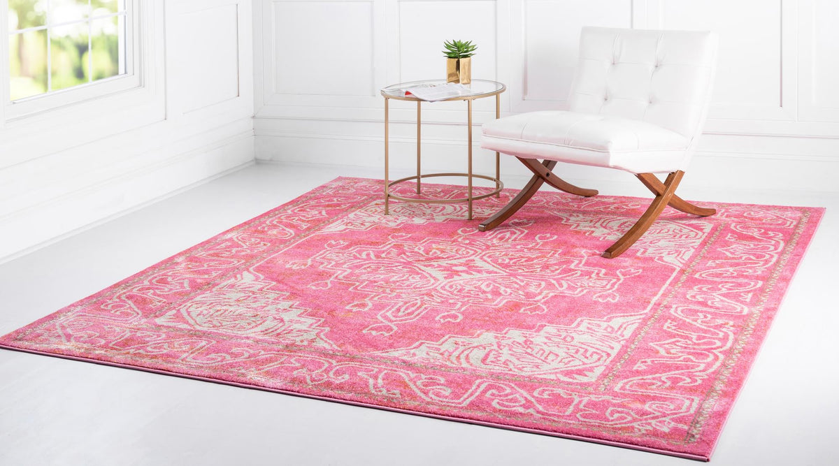 Serenade Oasis Collection Area Rug -  Utopia Square Pink  lifestyle 55