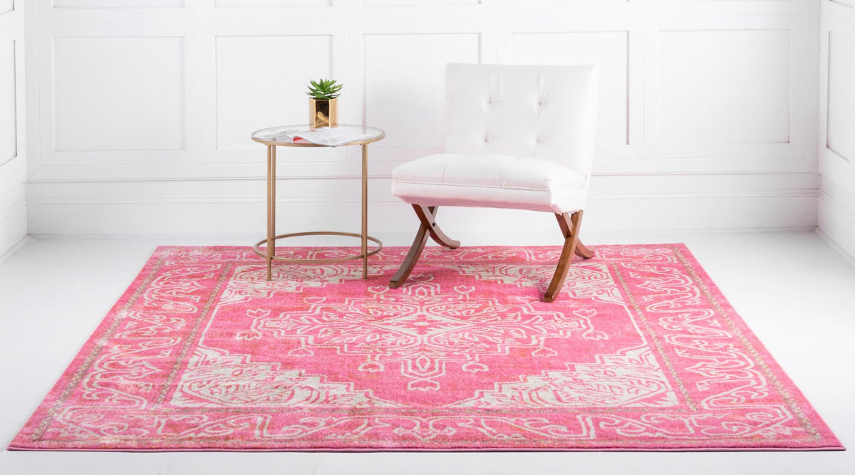 Serenade Oasis Collection Area Rug -  Utopia Square Pink  lifestyle 62