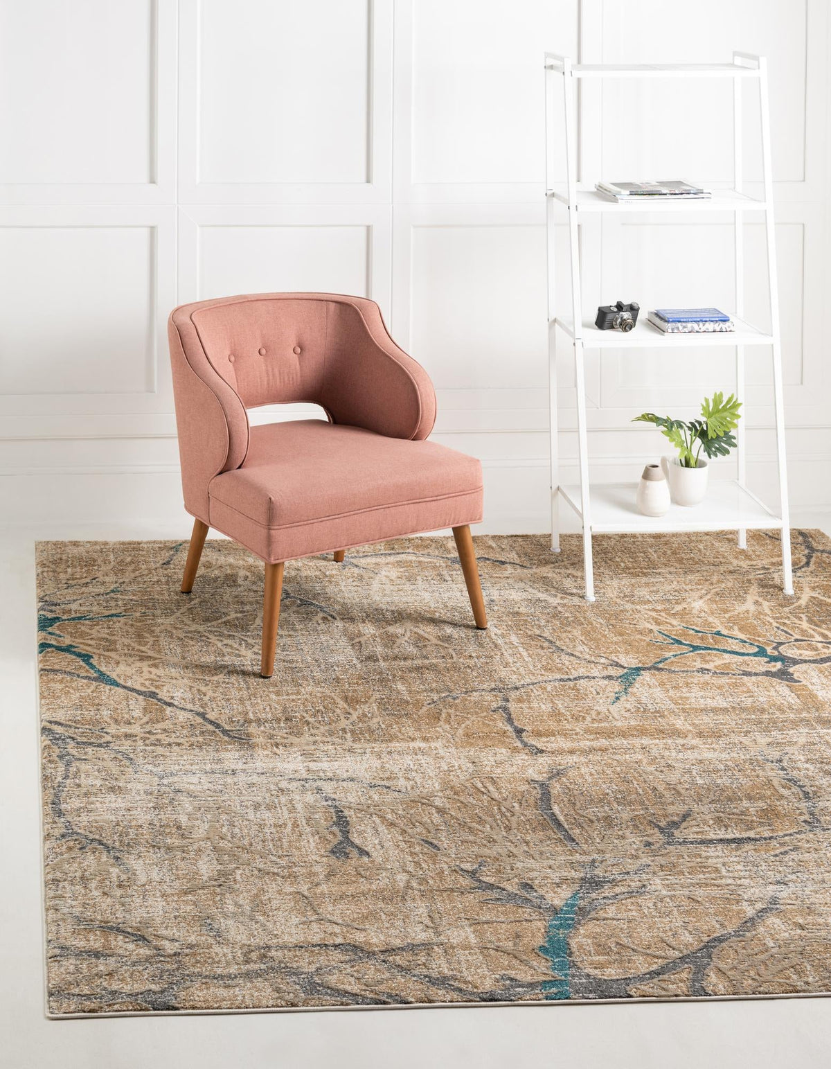 Serenade Oasis Collection Area Rug -  Oasis Square Light Brown  lifestyle 27