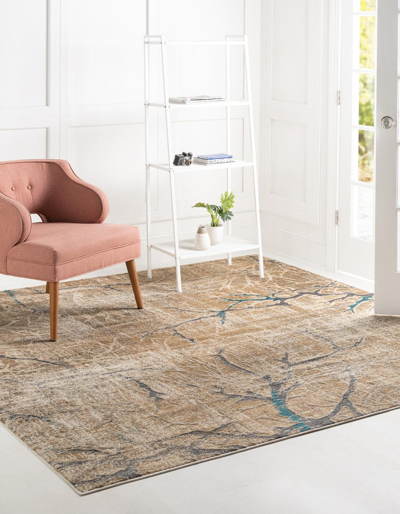 Serenade Oasis Collection Area Rug -  Oasis Square Light Brown  lifestyle 32