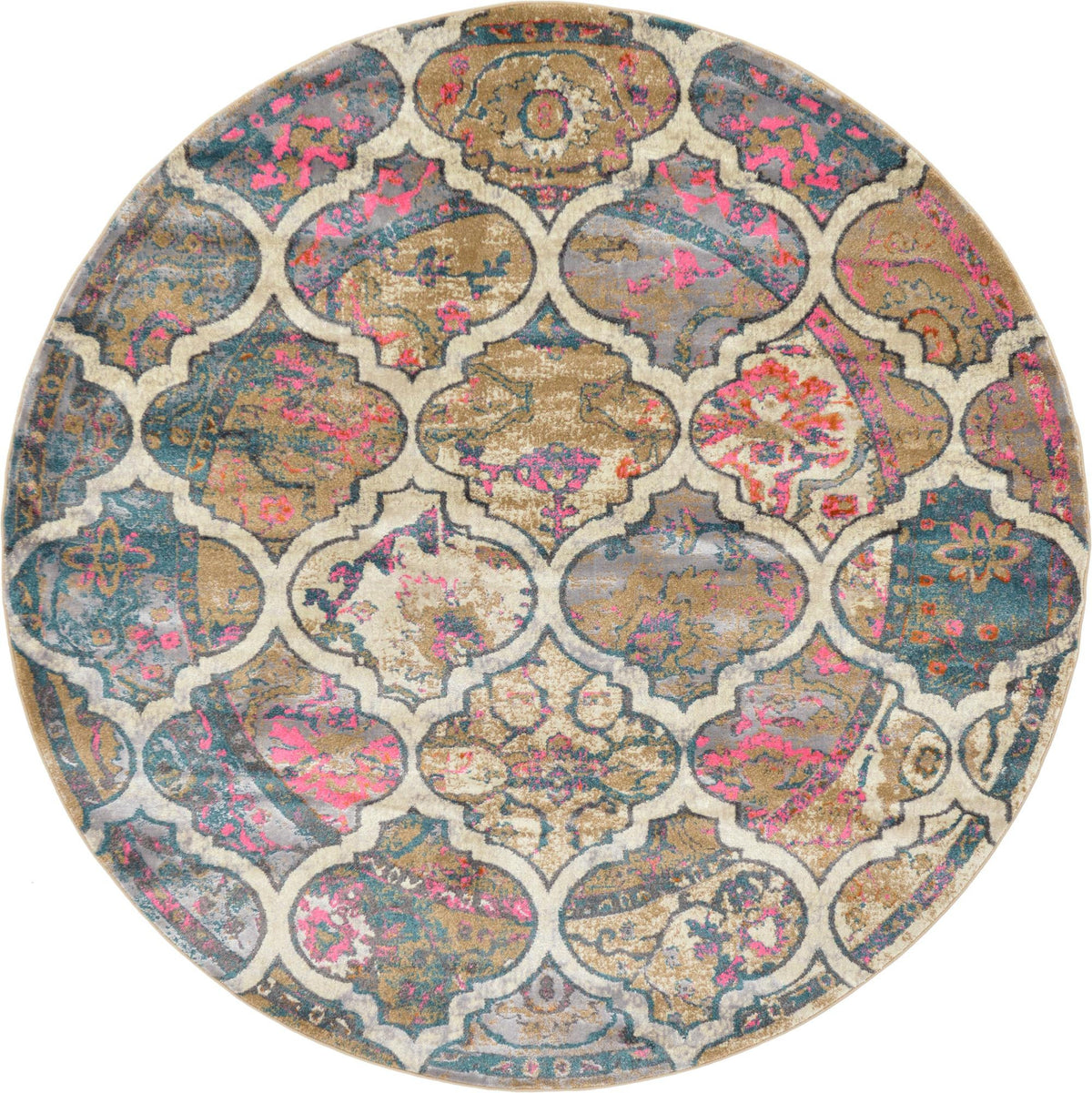 Serenade Oasis Collection Area Rug -  Tranquil Round Dark Beige  lifestyle 12