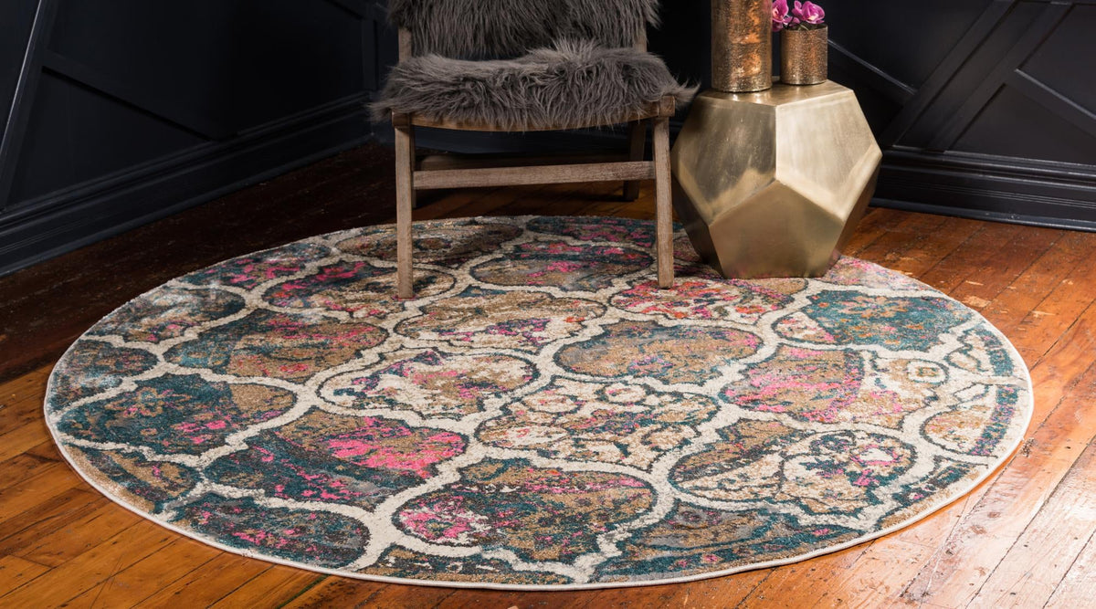 Serenade Oasis Collection Area Rug -  Tranquil Round Dark Beige  lifestyle 17