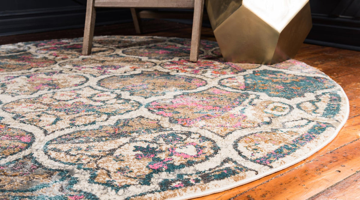 Serenade Oasis Collection Area Rug -  Tranquil Round Dark Beige  lifestyle 19