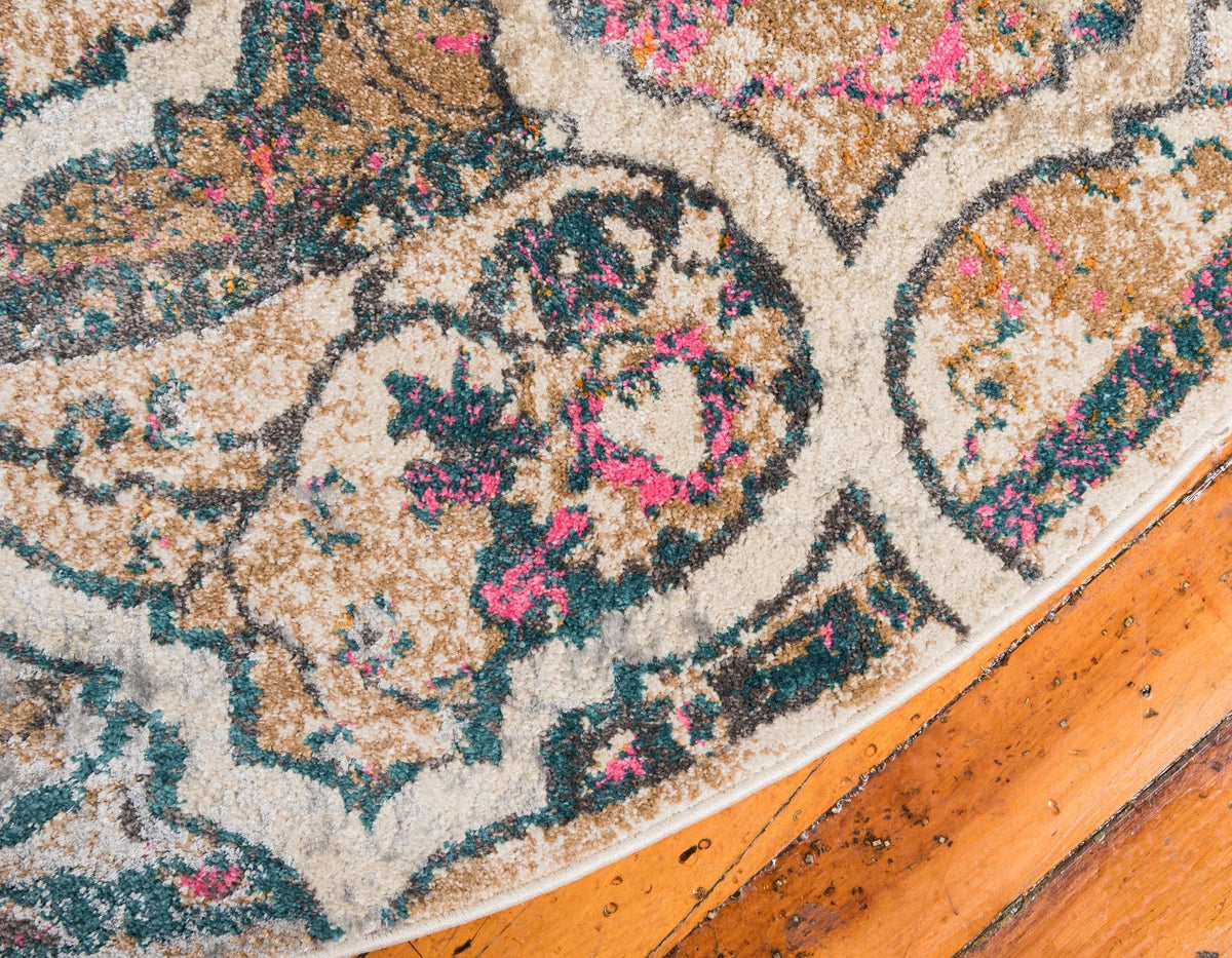 Serenade Oasis Collection Area Rug -  Tranquil Round Dark Beige  lifestyle 29