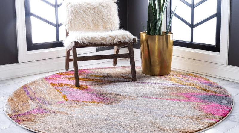 Serenade Oasis Collection Area Rug -  Arcadia Round Beige  lifestyle 31