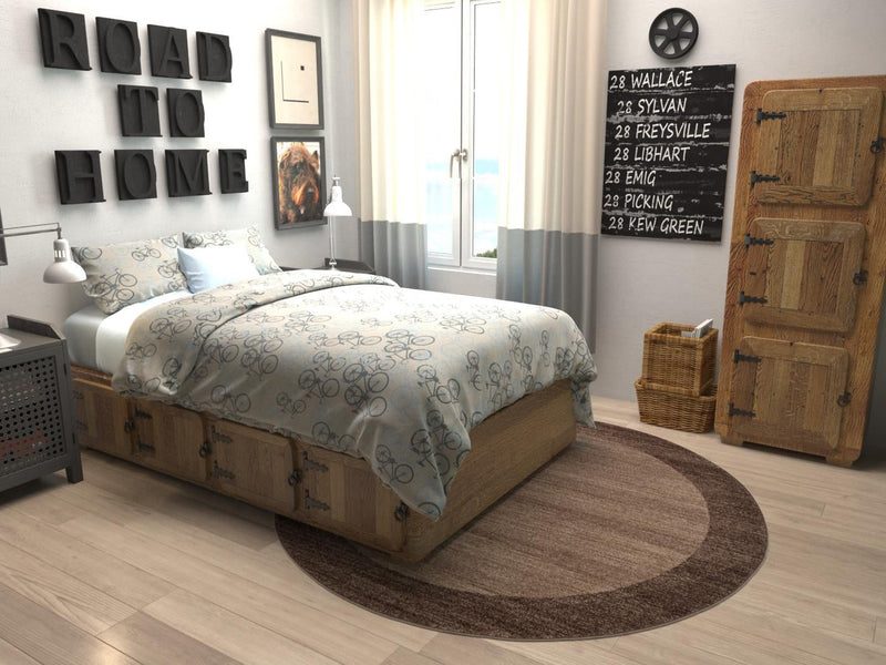 Studio Haven Collection Area Rug -  Conservatory (Light Brown) Round Light Brown  lifestyle 32