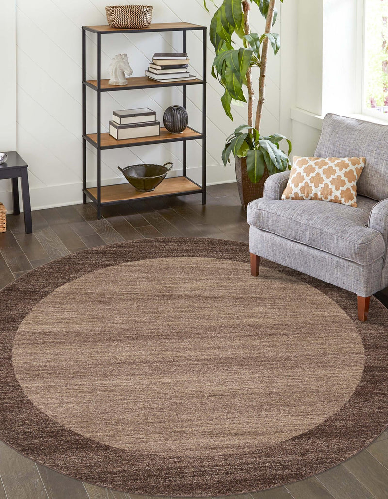 Studio Haven Collection Area Rug -  Conservatory (Light Brown) Round Light Brown  lifestyle 29