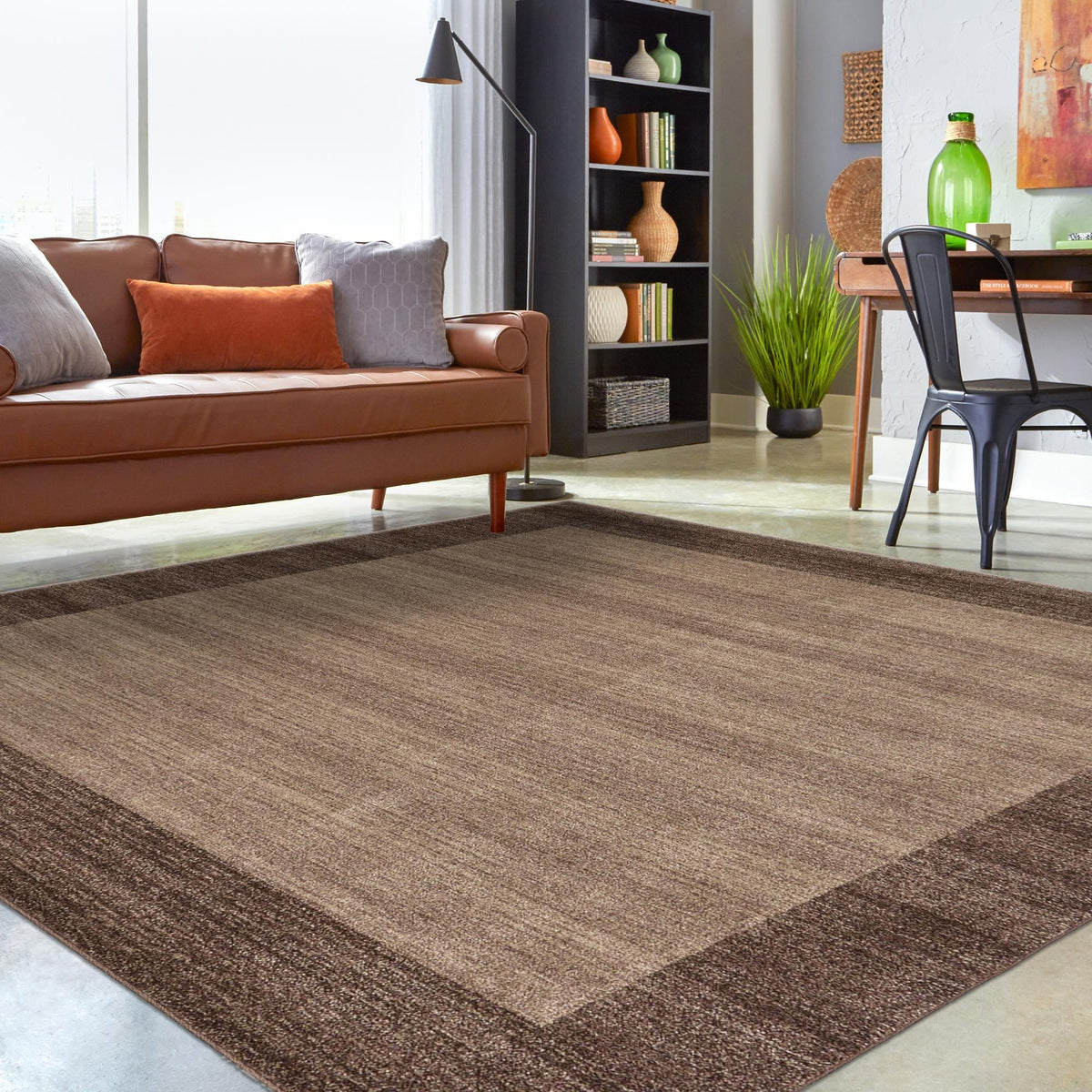 Studio Haven Collection Area Rug -  Conservatory (Light Brown) Square Light Brown  lifestyle 74