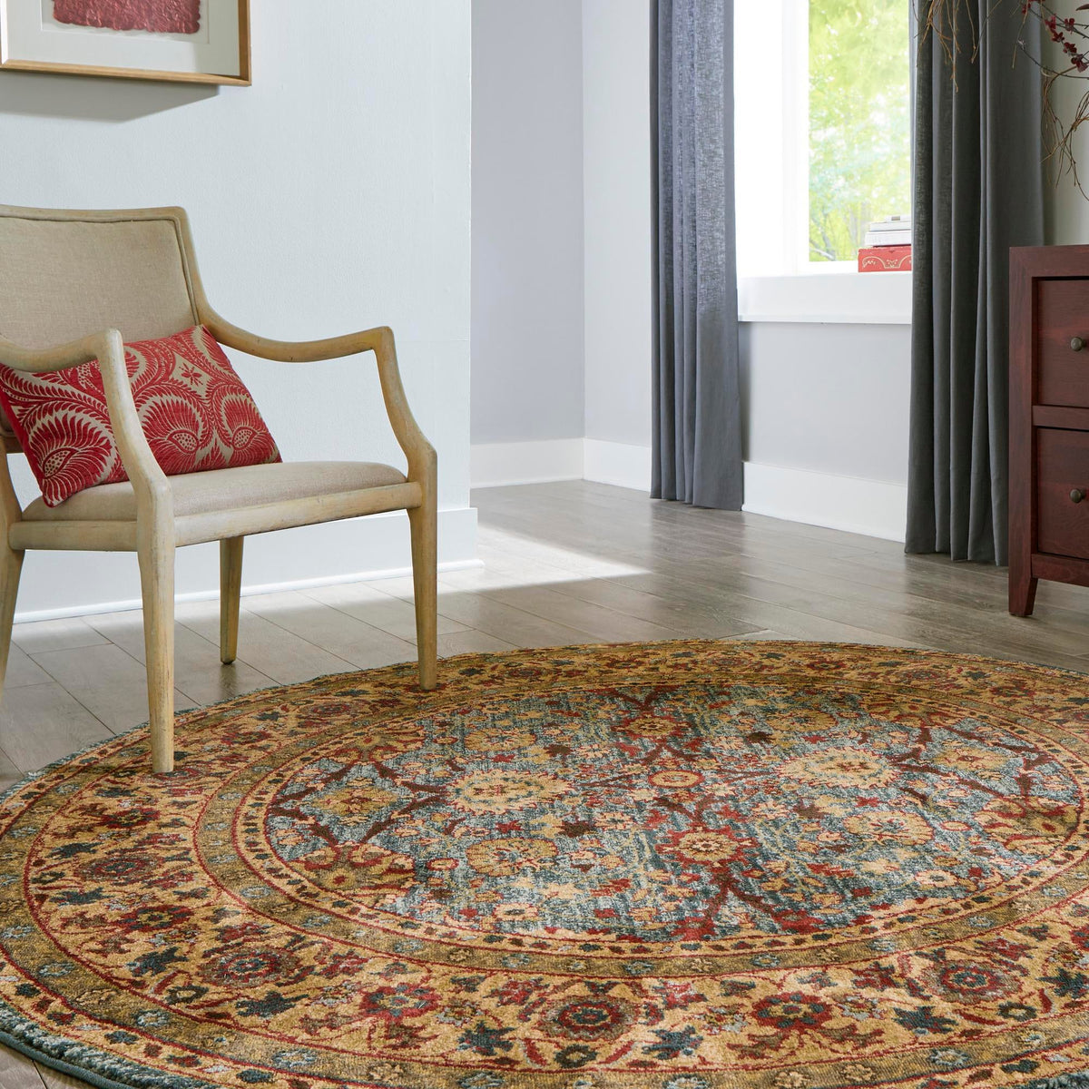 Chelsea Elegance Collection Area Rug -  Osterley Round Blue  lifestyle 108
