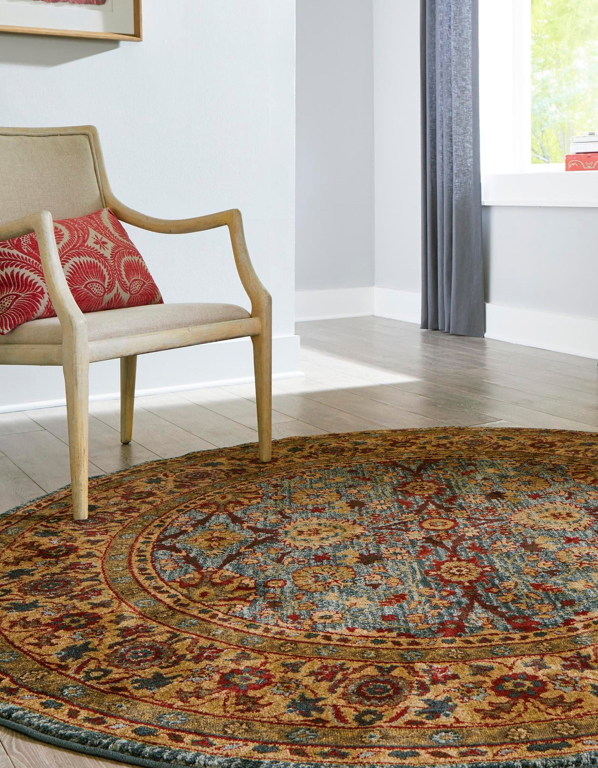 Chelsea Elegance Collection Area Rug -  Osterley Round Blue  lifestyle 82