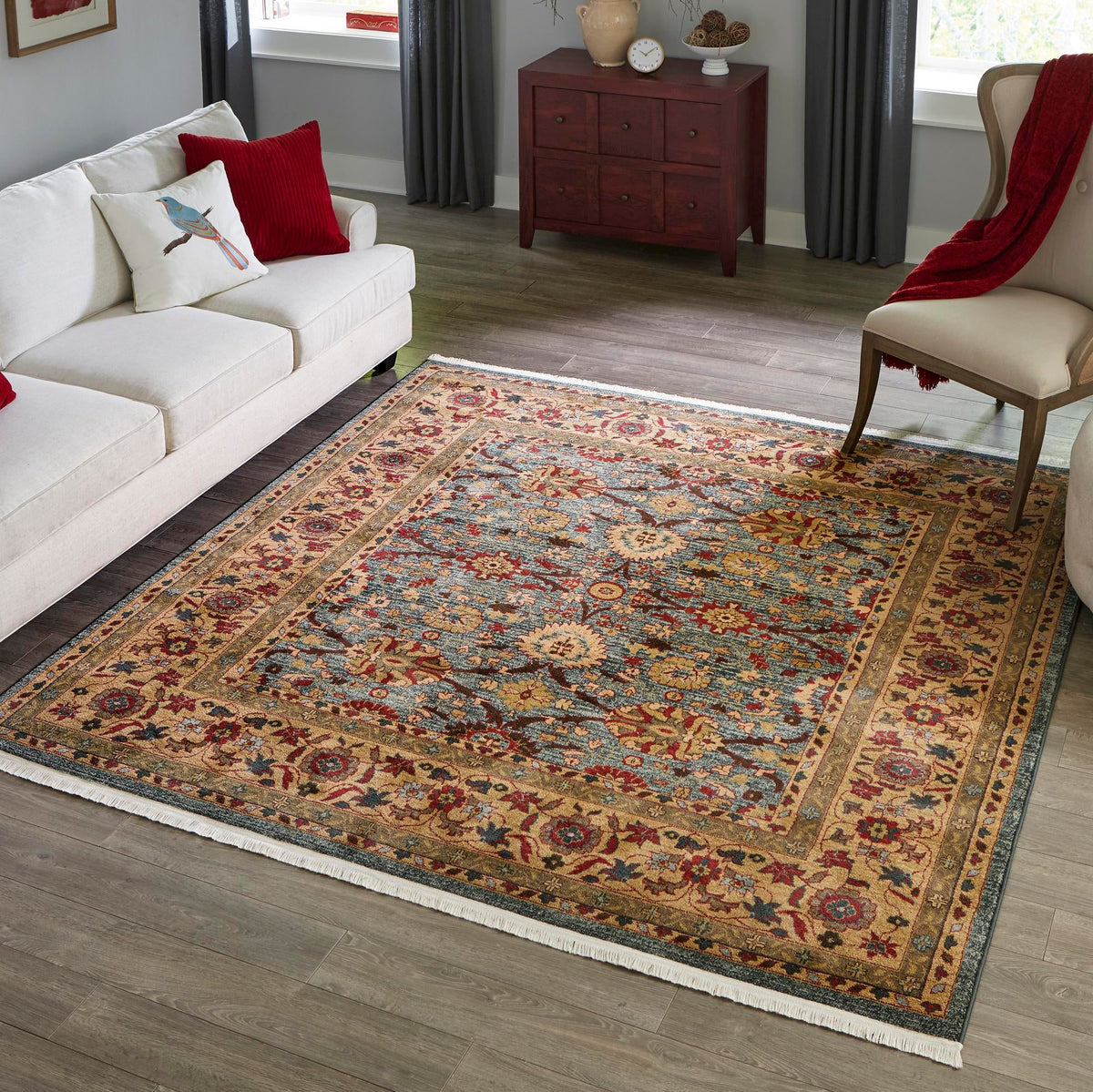 Chelsea Elegance Collection Area Rug -  Osterley Square Blue  lifestyle 97