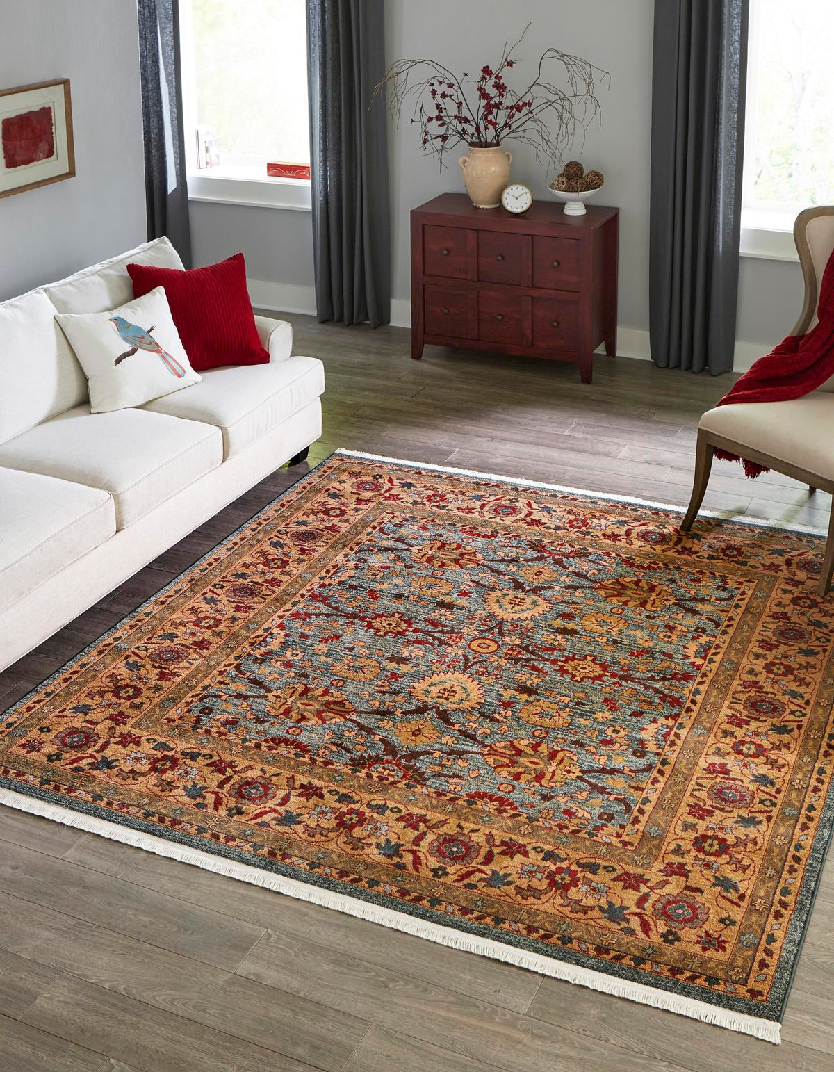 Chelsea Elegance Collection Area Rug -  Osterley Square Blue  lifestyle 89