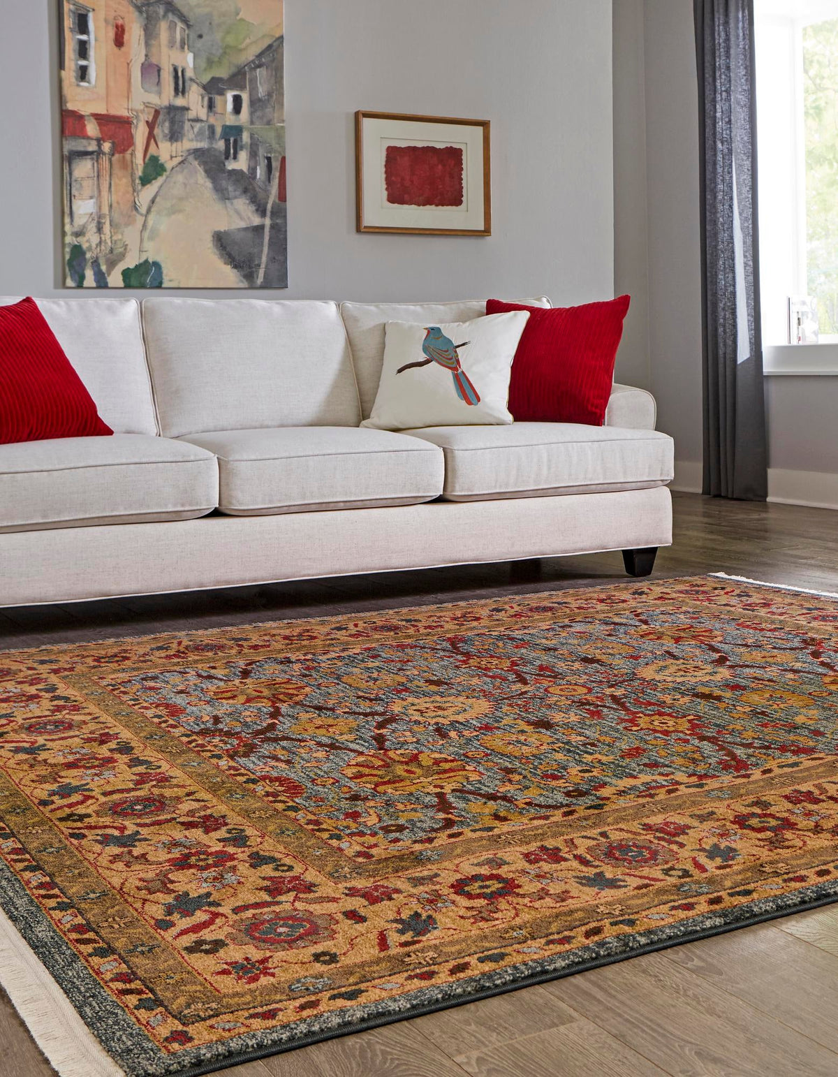 Chelsea Elegance Collection Area Rug -  Osterley Square Blue  lifestyle 90