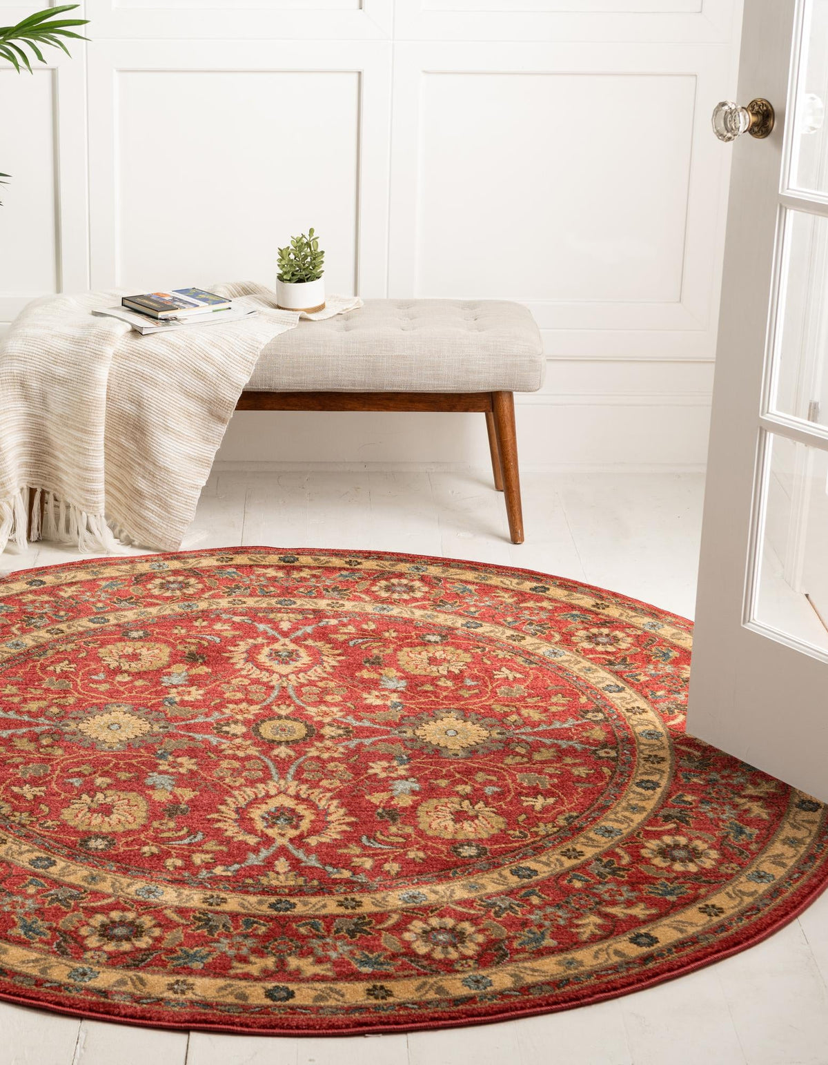 Chelsea Elegance Collection Area Rug -  Osterley Round Red  lifestyle 102