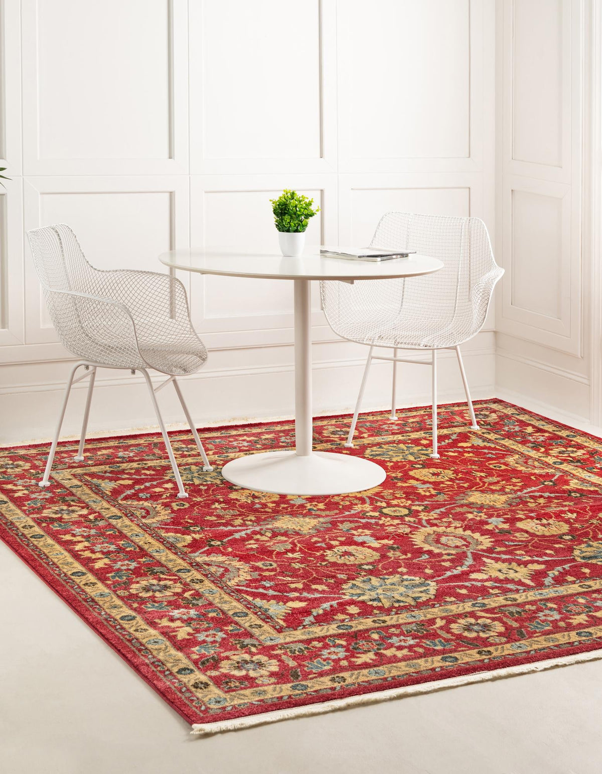 Chelsea Elegance Collection Area Rug -  Osterley Square Red  lifestyle 110