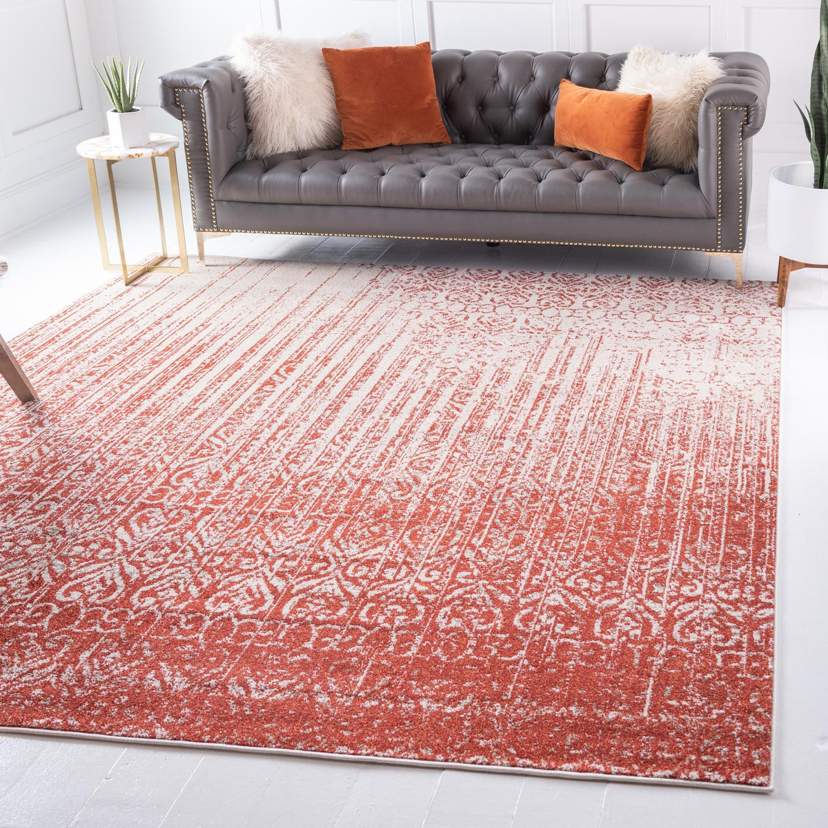 Studio Haven Collection Area Rug -  Workspace Square Red  lifestyle 50