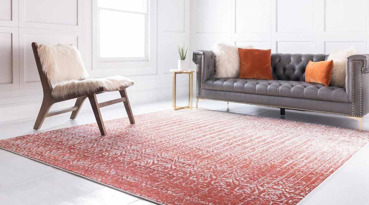 Studio Haven Collection Area Rug -  Workspace Square Red  lifestyle 56