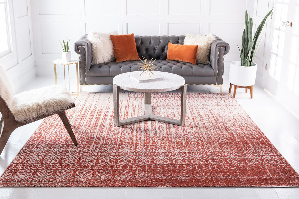 Studio Haven Collection Area Rug -  Workspace Square Red  lifestyle 64