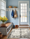 Horizon Collection Area Rug -  Sierra Square Ivory and Gray  lifestyle 66