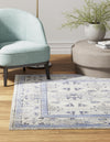 Horizon Collection Area Rug -  Meridian Square Ivory Blue  lifestyle 45