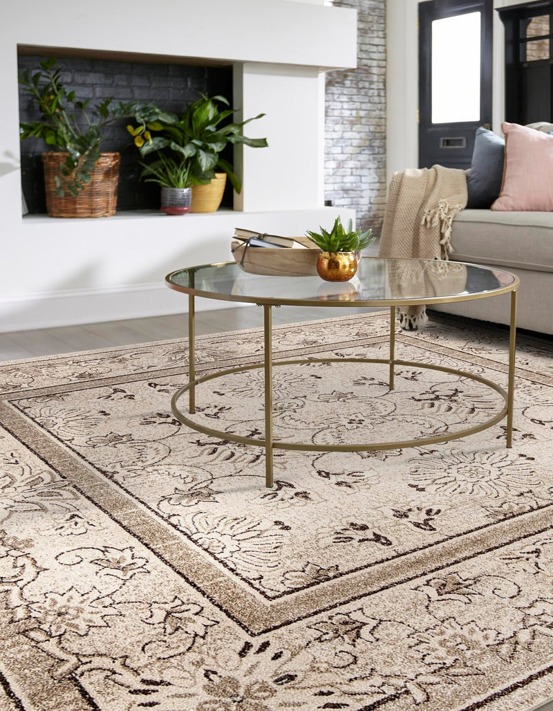 Horizon Collection Area Rug -  Meridian Square Ivory  lifestyle 48
