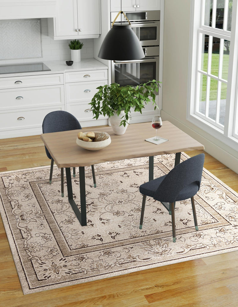 Horizon Collection Area Rug -  Meridian Square Ivory  lifestyle 75