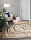 Horizon Collection Area Rug -  Meridian Square Ivory  lifestyle 80