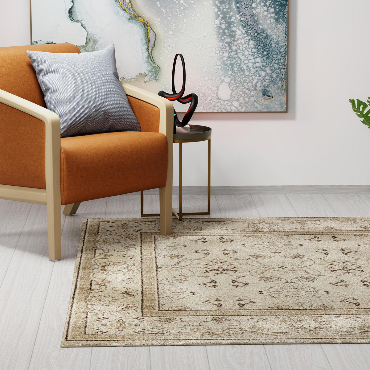 Horizon Collection Area Rug -  Meridian Square Ivory  lifestyle 114