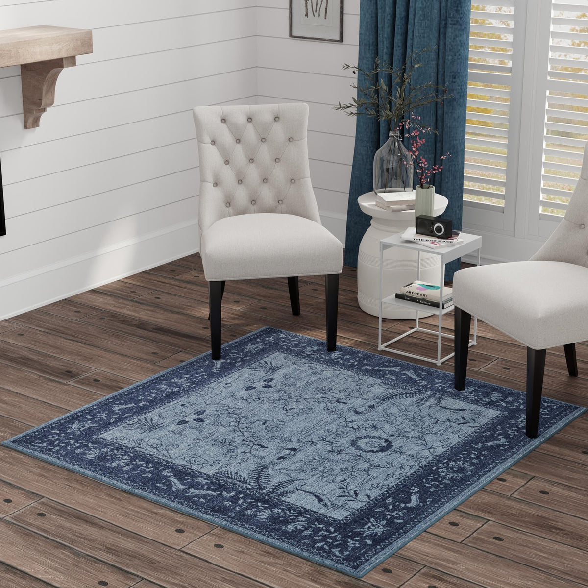 Horizon Collection Area Rug -  Apex (Blue) Square Blue  lifestyle 71
