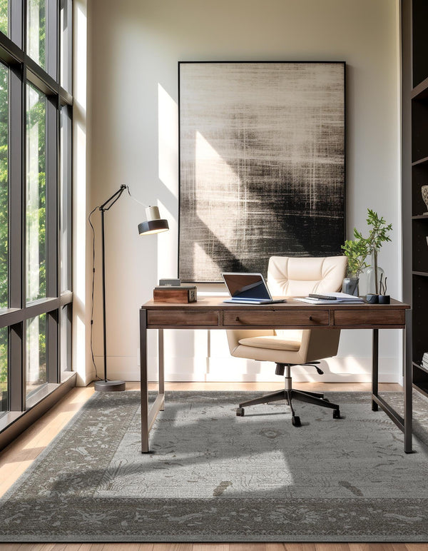 Horizon Collection Area Rug -  Apex (Light Gray) Square Light Gray  lifestyle 54
