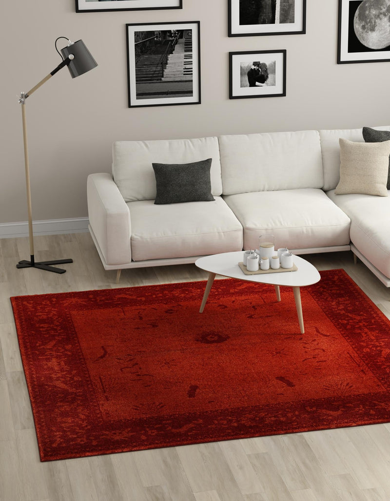 Horizon Collection Area Rug -  Apex (Rust Red) Square Rust Red  lifestyle 6
