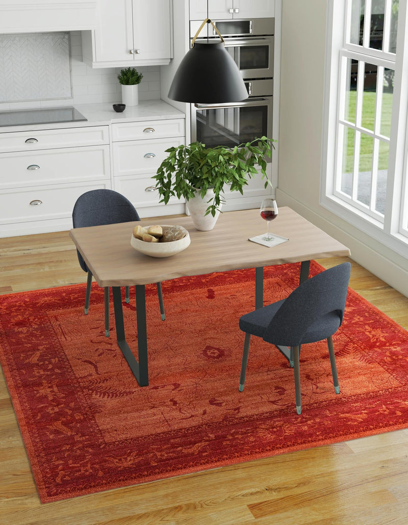 Horizon Collection Area Rug -  Apex (Rust Red) Square Rust Red  lifestyle 23