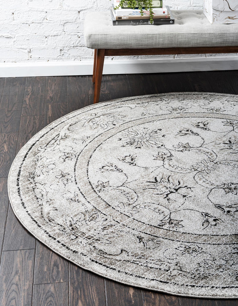 Horizon Collection Area Rug -  Tundra Round Gray  lifestyle 16