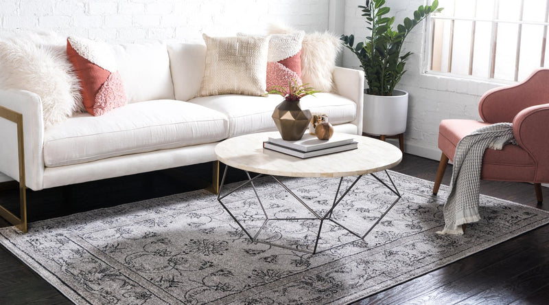 Horizon Collection Area Rug -  Tundra Rectangular Gray  lifestyle 19